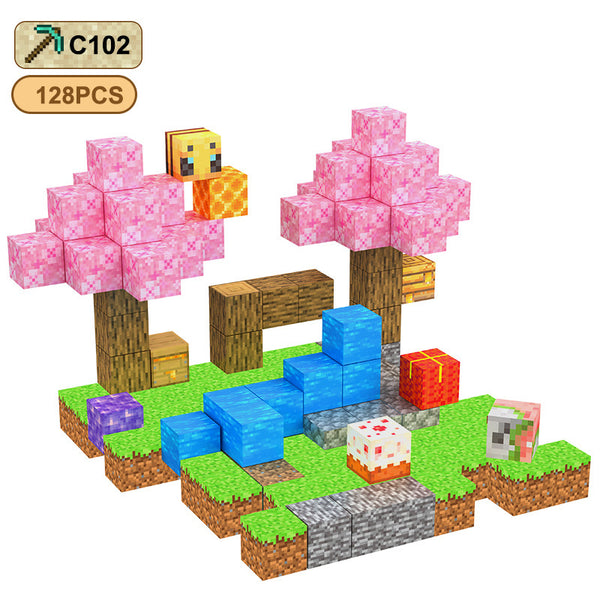 Magnetic building block assemble my world 2cm, six-sided magnetic square children's puzzle building block
