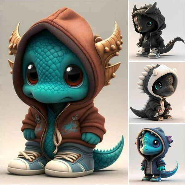 New models, Christmas, dinosaur elf sculpture ornaments, dolls, atmosphere, scene arrangement, resin decoration crafts