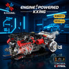 Supercar Ferrari, Enzo V12 engine, car engine building block model, light spray, toys