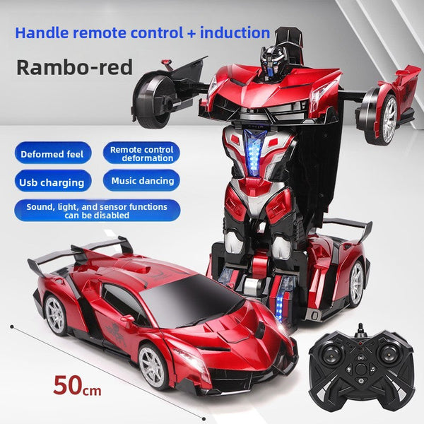 Super-sized boy toy car, gesture-sensing deformation remote control car, voice-activated King Kong robot charging racing car - Toy Collection
