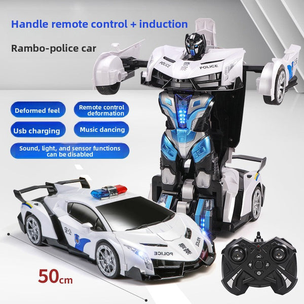 Super-sized boy toy car, gesture-sensing deformation remote control car, voice-activated King Kong robot charging racing car - Toy Collection