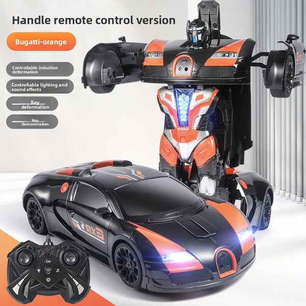Super-sized boy toy car, gesture-sensing deformation remote control car, voice-activated King Kong robot charging racing car - Toy Collection