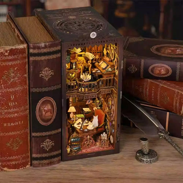 Magic time, hand-assembled model, library DIY hut, standing toys, ornaments, small house building block gifts - Toy Collection