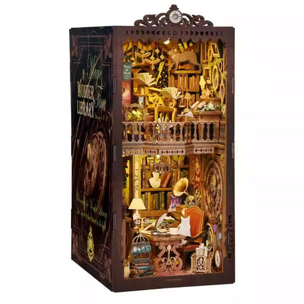 Magic time, hand-assembled model, library DIY hut, standing toys, ornaments, small house building block gifts - Toy Collection