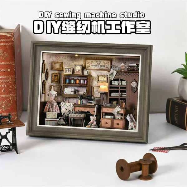 Magic time, hand-assembled model, library DIY hut, standing toys, ornaments, small house building block gifts - Toy Collection