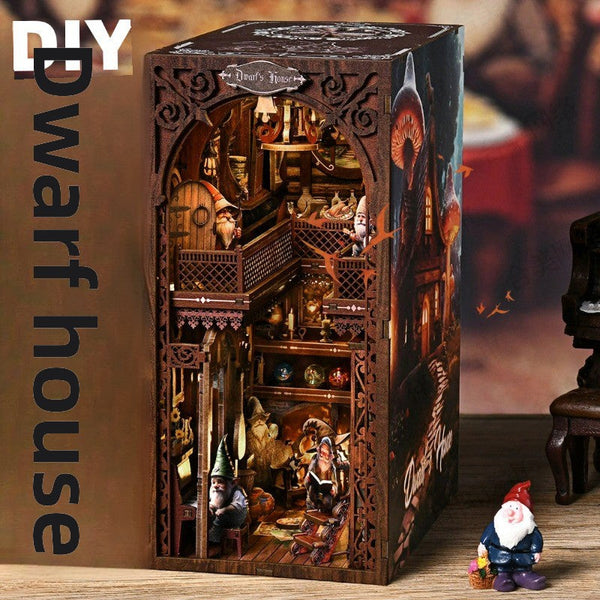Magic time, hand-assembled model, library DIY hut, standing toys, ornaments, small house building block gifts - Toy Collection