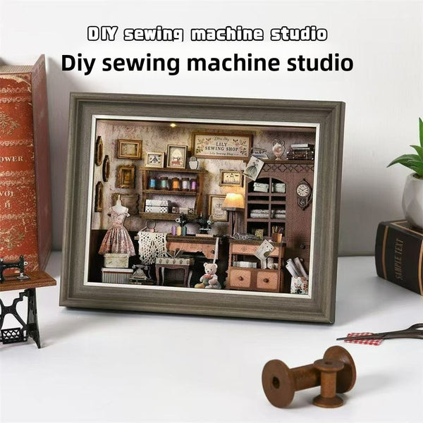 Magic time, hand-assembled model, library DIY hut, standing toys, ornaments, small house building block gifts - Toy Collection