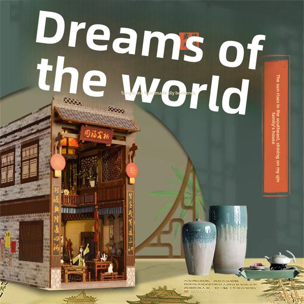 Magic time, hand-assembled model, library DIY hut, standing toys, ornaments, small house building block gifts - Toy Collection