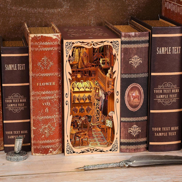 Magic time, hand-assembled model, library DIY hut, standing toys, ornaments, small house building block gifts - Toy Collection