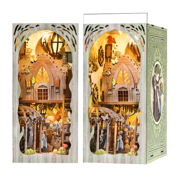 Magic time, hand-assembled model, library DIY hut, standing toys, ornaments, small house building block gifts - Toy Collection