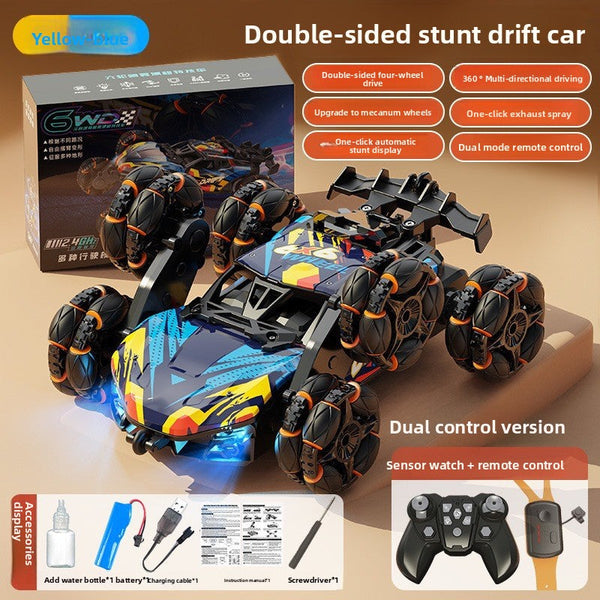 Boy Toys, Gesture Sensing Alloy Remote Control Car, Climbing Off-Road Stunt 4WD Spray Six Wheel Racing - Toy Collection