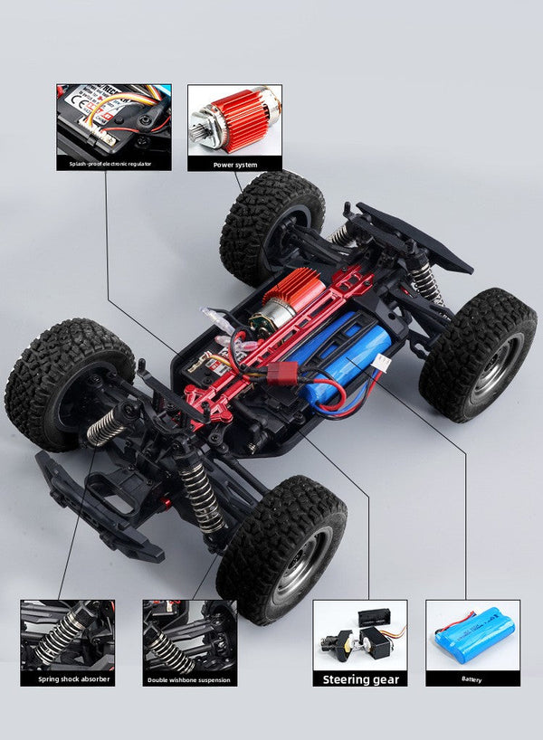 1:16 RC Full Scale Four-Wheel Drive Off-Road Professional Climbing Car Remote Control Brushless High-Speed Remote Control Car Boy's Gift - Toy Collection