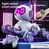 Popular children's toys mechanical cat intelligent eight-wheeled stunts cool remote control car drift deformation robot cat - Toy Collection