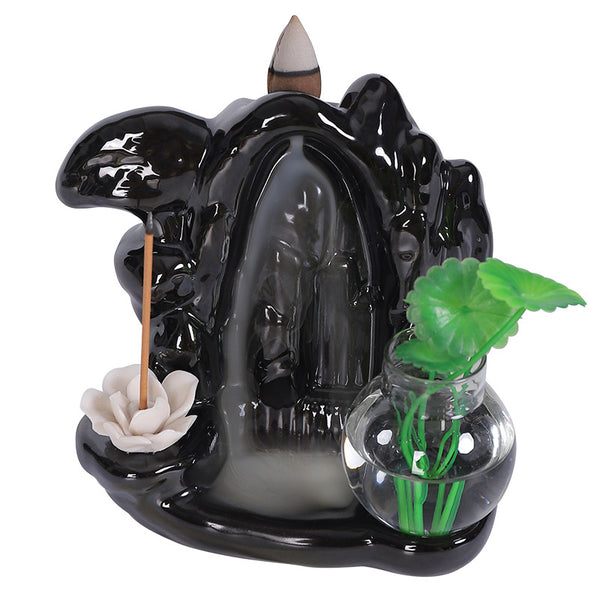 Ceramic home indoor incense burner, creative alpine and flowing water return tower incense burner backflow incense burner wholesale - Toy Collection