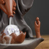 Purple sand lotus bergamot LED light Zen backflow incense burner, creative home crafts aromatherapy burner ornament - Toy Collection