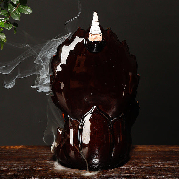 New Original Ceramic Lotus Bergamot Smoke Backflow Incense Burner Creative Nianhua Bergamot Aromatherapy Burner Home Ornament - Toy Collection