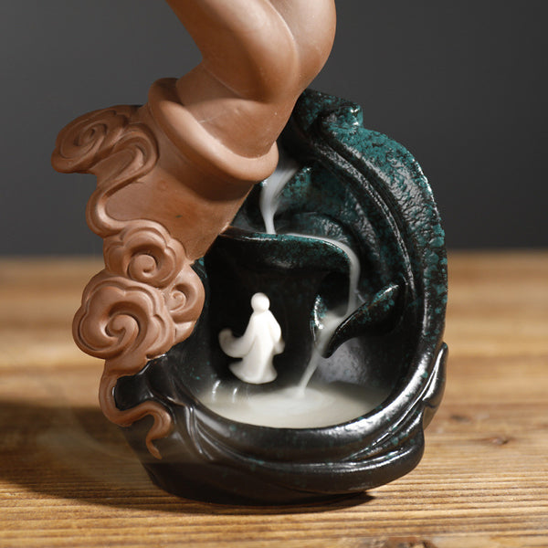 New Purple Sand Smoke Backflow Aromatherapy Burner Zen Lotus Bergamot Zen Heart Backflow Incense Burner Home Ornament - Toy Collection