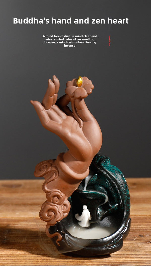 New Purple Sand Smoke Backflow Aromatherapy Burner Zen Lotus Bergamot Zen Heart Backflow Incense Burner Home Ornament - Toy Collection