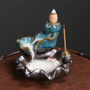 Wishebay popular ornamental smoke backflow incense burner, creative lotus has fish aromatherapy burner every year - Toy Collection
