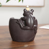Ceramic lotus smoke backflow aromatherapy burner, creative lotus leaf frog backflow sandalwood burner home ornament - Toy Collection