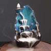 Ceramic lotus smoke return waterfall incense burner creative blue lotus backflow aromatherapy burner home ornament - Toy Collection