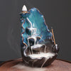 Ceramic lotus smoke return waterfall incense burner creative blue lotus backflow aromatherapy burner home ornament - Toy Collection
