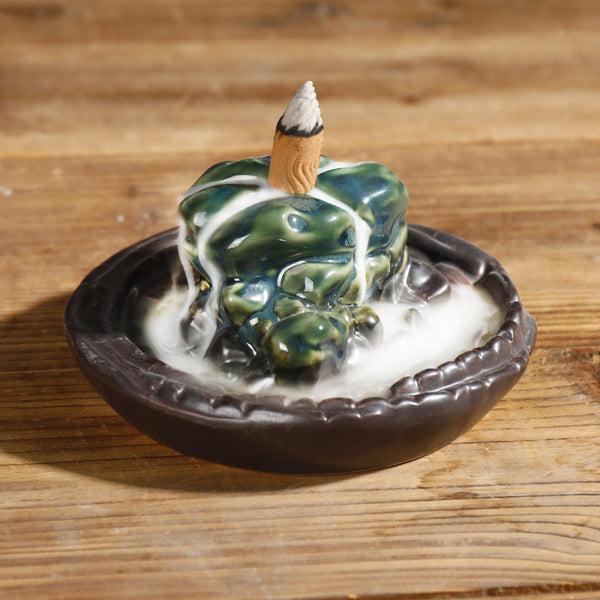 Ceramic sandalwood ornamental smoke backflow aromatherapy burner creative alpine water coral stone backflow smoke burner ornament - Toy Collection