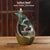 Ceramic backflow incense burner lotus leaf lotus blue left and right source aromatherapy burner handicraft home ornament - Toy Collection