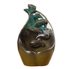 Ceramic backflow incense burner lotus leaf lotus blue left and right source aromatherapy burner handicraft home ornament - Toy Collection