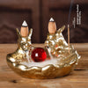 Ceramic small color dragon smoke backflow aromatherapy stove creative double dragon play beads sandalwood stove home ornament - Toy Collection