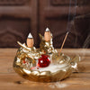 Ceramic small color dragon smoke backflow aromatherapy stove creative double dragon play beads sandalwood stove home ornament - Toy Collection