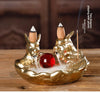 Ceramic small color dragon smoke backflow aromatherapy stove creative double dragon play beads sandalwood stove home ornament - Toy Collection