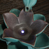 Dust ceramic smoke backflow aromatherapy stove, creative LED colorful lamp lotus backflow sandalwood stove craft ornament - Toy Collection