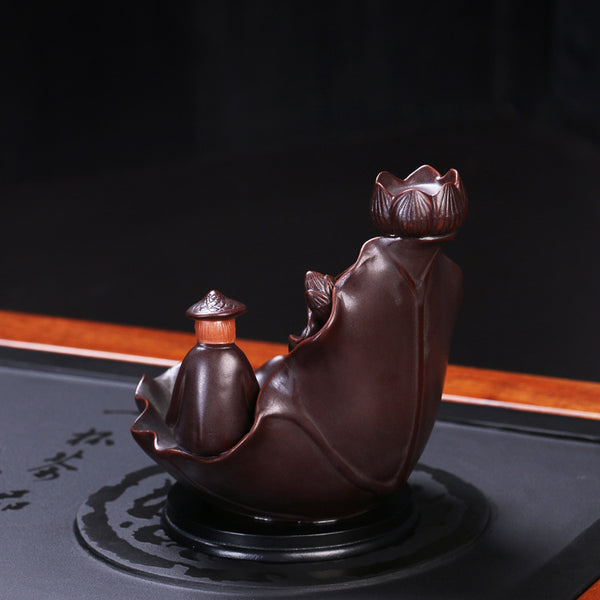 New ceramic smoke backflow incense burner, Jiang Taigong fishing backflow incense incense incense burner line incense burner original - Toy Collection