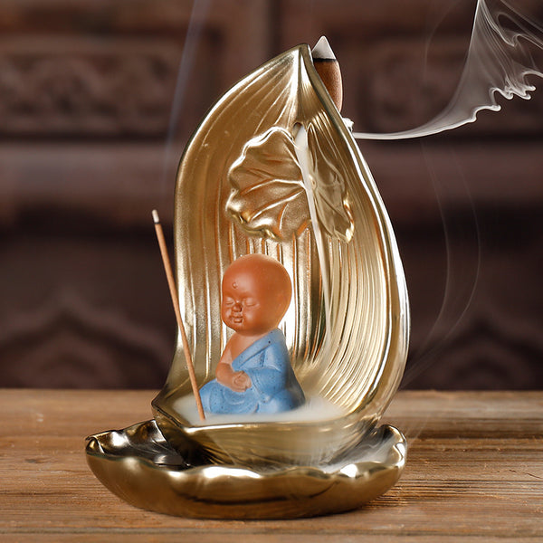 Original ceramic little gossip lion insert incense burner pan incense, gilt porcelain incense insert new Buddhist hall supplies - Toy Collection