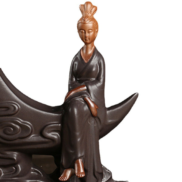 Original, mountains and flowing water, smoke will flow back, sandalwood incense burner reflux incense, Dehua ceramic handicraft ornament - Toy Collection
