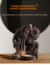 Purple sand smoke large backflow incense burner, creative dragon and phoenix Chengxiang backflow ornamental agarwood burner home ornament - Toy Collection