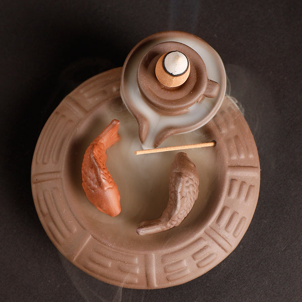 Purple sand stone to run the backflow incense burner, tower incense creativity to turn the world around, smoke backflow ornamental aromatherapy burner - Toy Collection