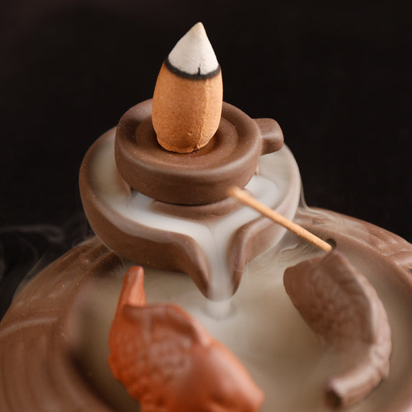 Purple sand stone to run the backflow incense burner, tower incense creativity to turn the world around, smoke backflow ornamental aromatherapy burner - Toy Collection