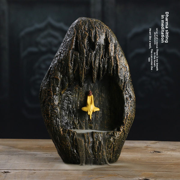 Smoke Backflow Incense Burner Dharma Incense Road Ornament, Creative Resin Gift Aromatherapy Burner Original - Toy Collection