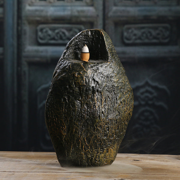 Smoke Backflow Incense Burner Dharma Incense Road Ornament, Creative Resin Gift Aromatherapy Burner Original - Toy Collection