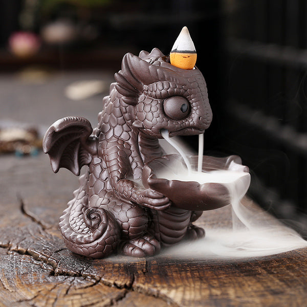 Hot-selling models, European home accessories, creative small ornaments, dinosaur baby smoke backflow incense burner - Toy Collection