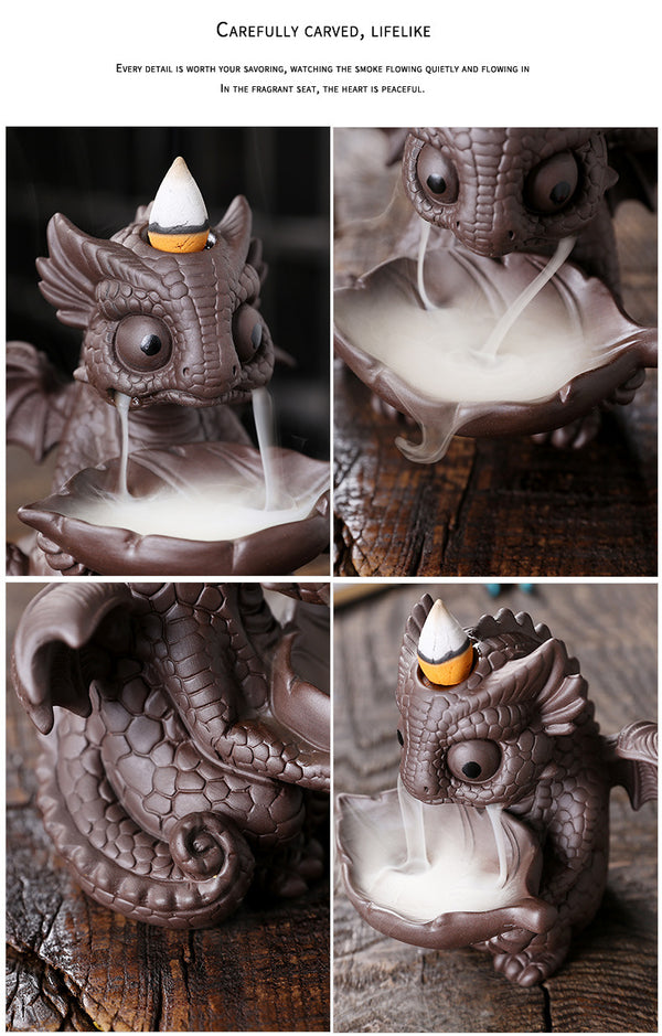 Hot-selling models, European home accessories, creative small ornaments, dinosaur baby smoke backflow incense burner - Toy Collection