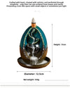 New Ceramic Blue Left and Right Egg Shaped Ornamental Smoke Backflow Aromatherapy Burner Crafts Ceramic Incense Burner - Toy Collection