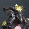 Ceramic Elephant Backflow Incense Burner, Creative LED Light Elephant God Aromatherapy Burner Backflow Smoke Home Ornament - Toy Collection