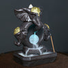 Ceramic Elephant Backflow Incense Burner, Creative LED Light Elephant God Aromatherapy Burner Backflow Smoke Home Ornament - Toy Collection