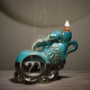 Quiet dust, Dehua ceramic smoke backflow aromatherapy burner, blue Zuofengyuan gourd backflow incense burner crafts - Toy Collection