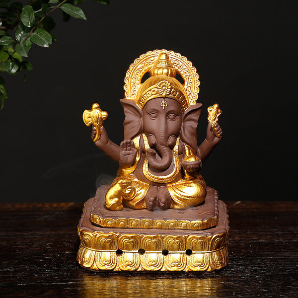 Indian elephant disc incense burner incense utensils, creative animal Taixiang agarwood aromatherapy burner ornament - Toy Collection