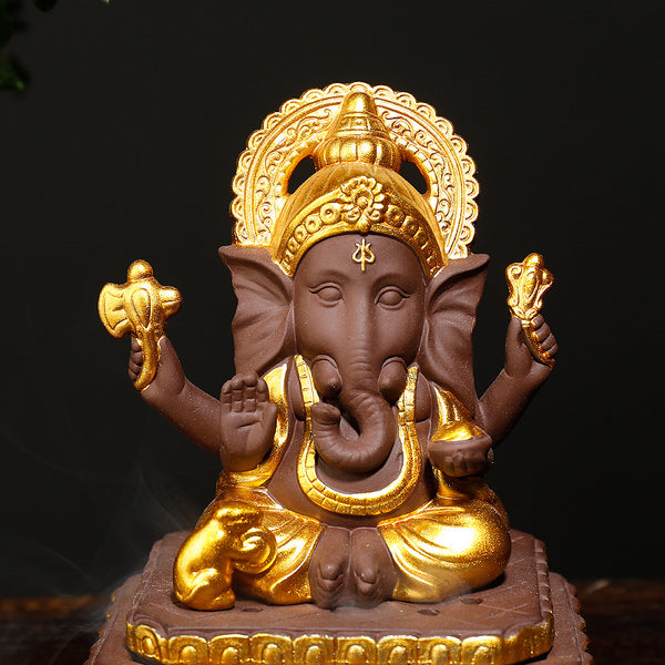 Indian elephant disc incense burner incense utensils, creative animal Taixiang agarwood aromatherapy burner ornament - Toy Collection