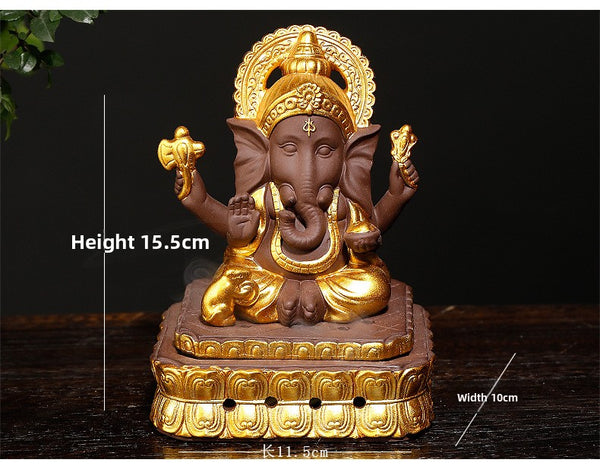 Indian elephant disc incense burner incense utensils, creative animal Taixiang agarwood aromatherapy burner ornament - Toy Collection